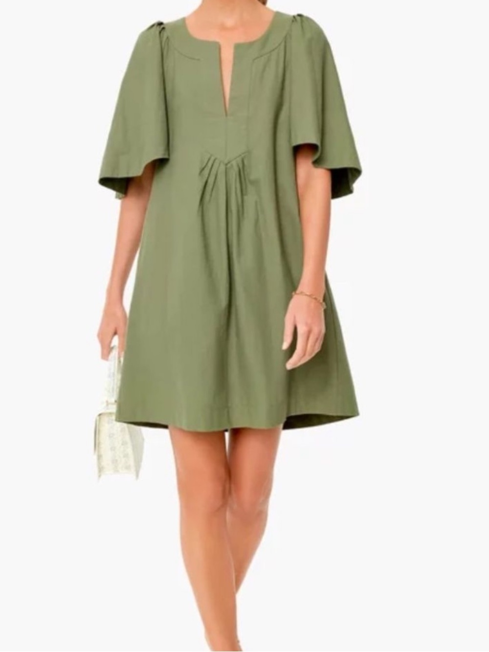Tuckernuck Pomander Place Finley Flutter Sleeve Mini Dress Oversized Green XS